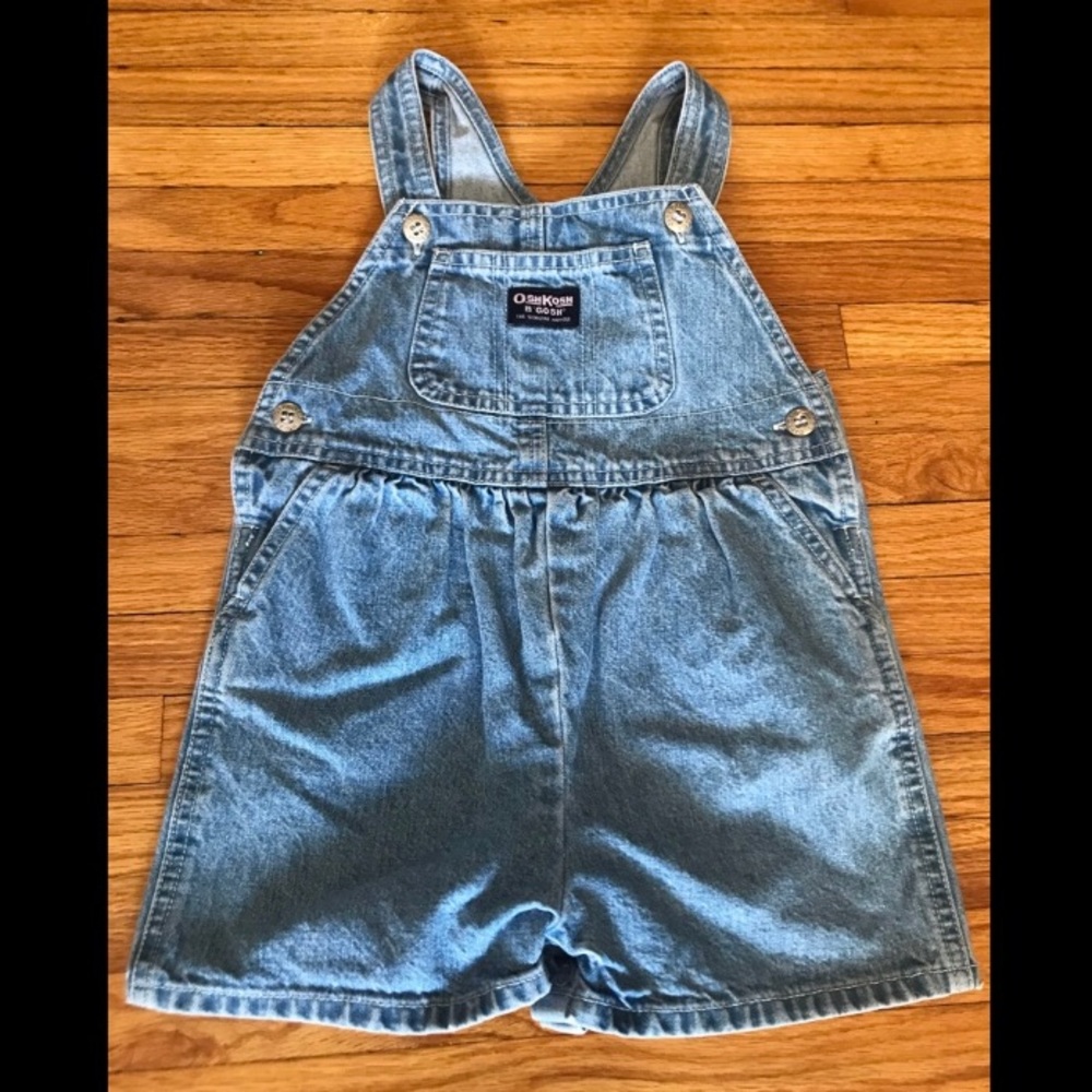 Girls Vintage Oshkosh Bloomers Denim Romper 2T